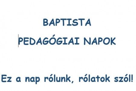 Baptista Pedagógiai Napok 2025.