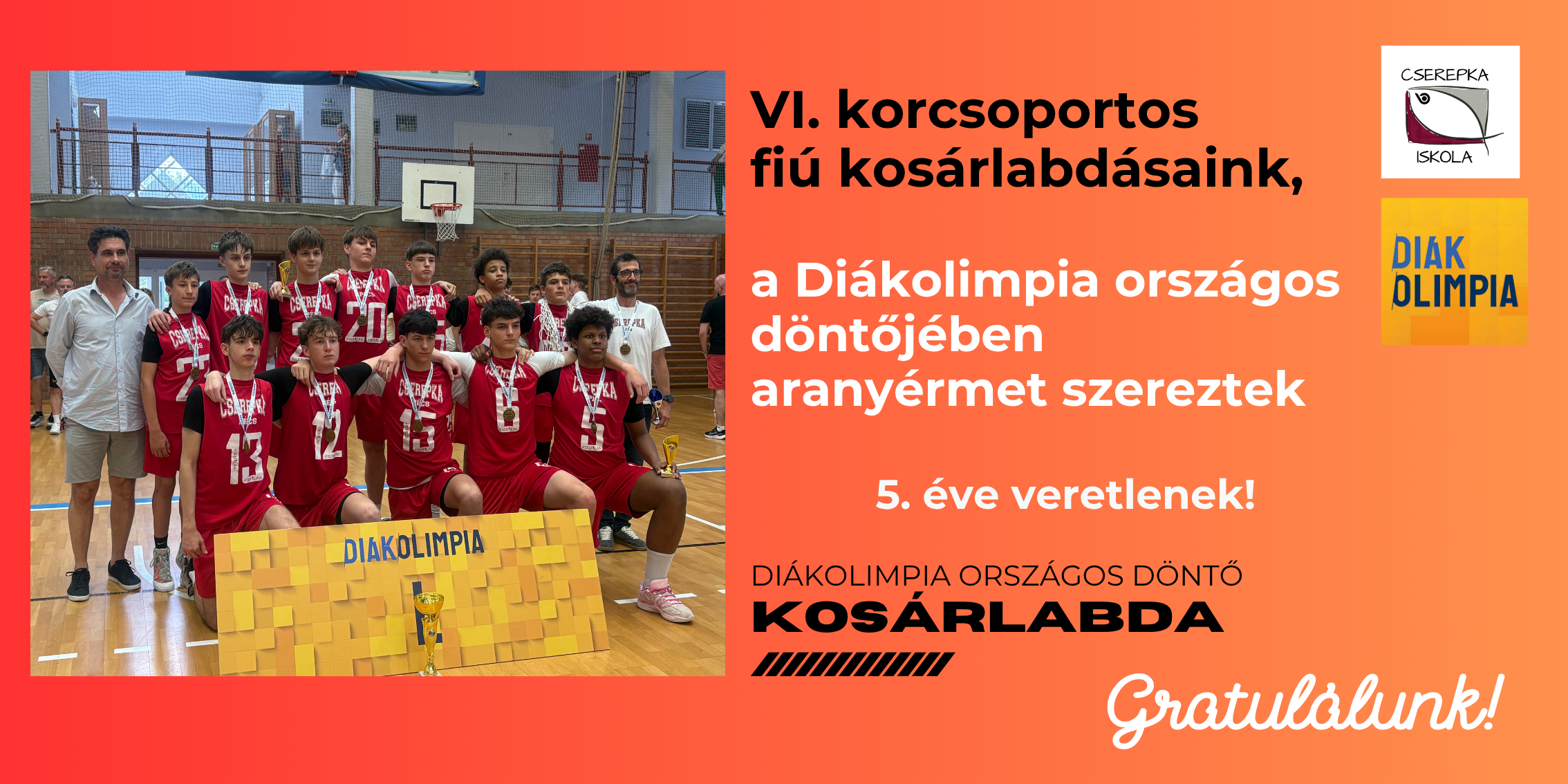 Ötödször lett diákolimpiai bajnok a csapat! 